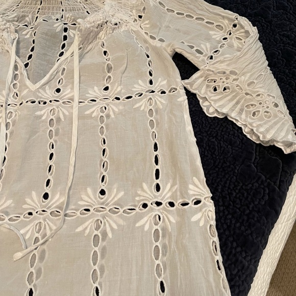 INC international concepts Eyelet white blouse 2P - Picture 5 of 7